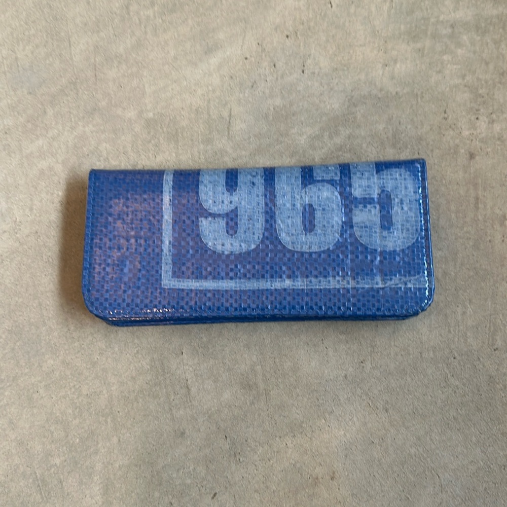 New wallet- made from recycled feedbags.